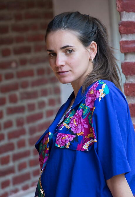 Lovely brunette babe Natalia reveals big hooters and hairy beaver 