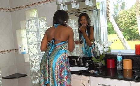 Curious cutie Charmaine in sexy underwear bares her ass 